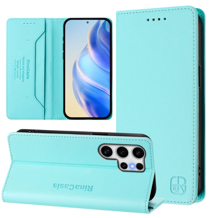 RC01 Dual-Folded Magnetic Suction RFID Leather Phone Case