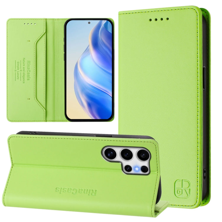 RC01 Dual-Folded Magnetic Suction RFID Leather Phone Case