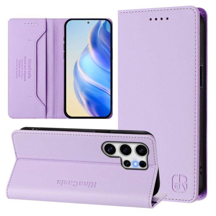 RC01 Dual-Folded Magnetic Suction RFID Leather Phone Case