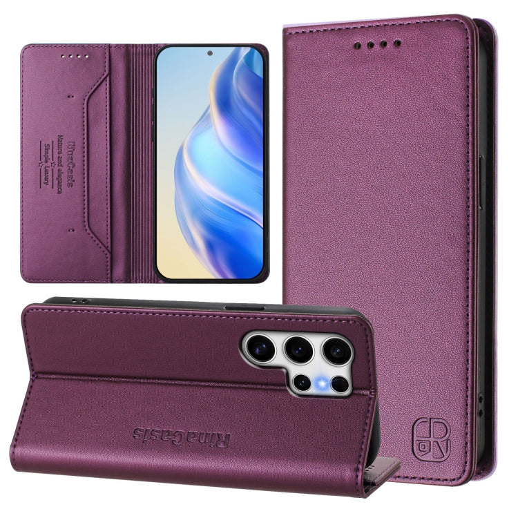 RC01 Dual-Folded Magnetic Suction RFID Leather Phone Case