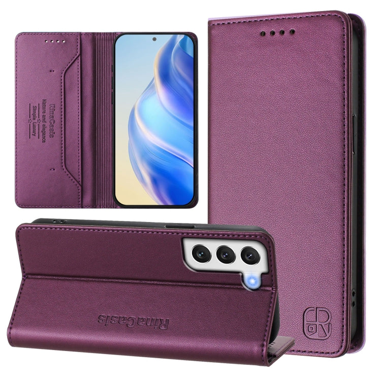 RC01 Dual-Folded Magnetic Suction RFID Leather Phone Case