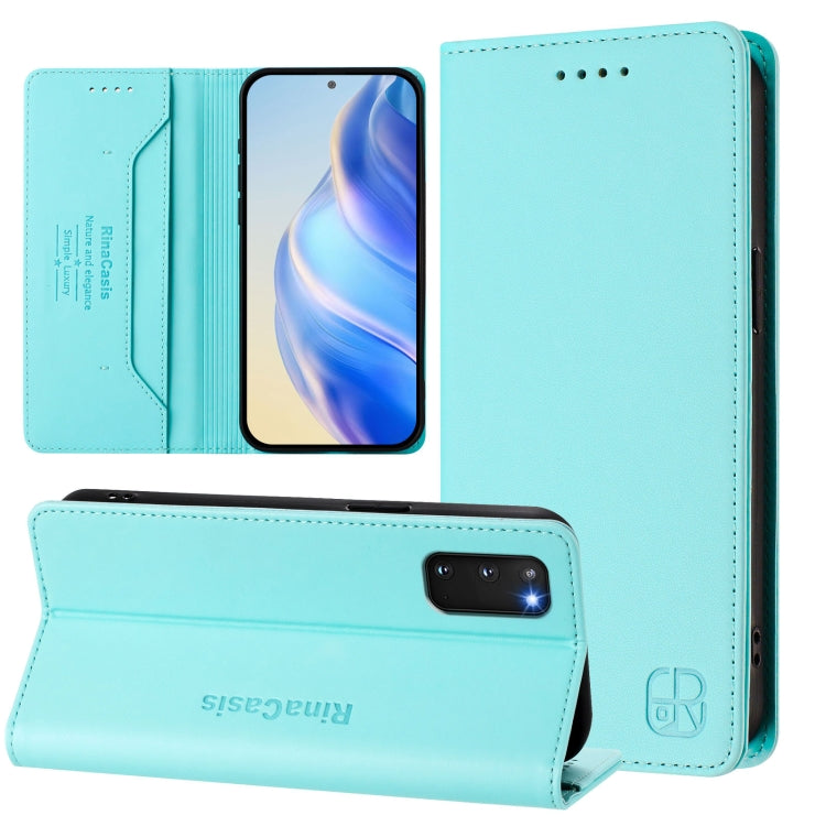 RC01 Dual-Folded Magnetic Suction RFID Leather Phone Case