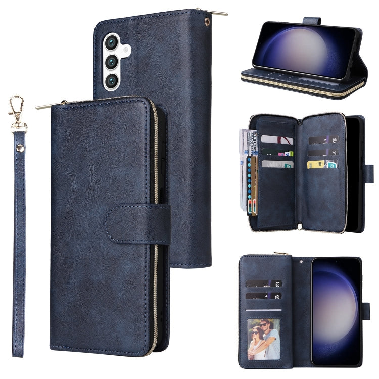 9-Card Slots Zipper Wallet Bag Leather Phone Case, For Samsung Galaxy S25 FE 5G, For Samsung Galaxy S25 Edge 5G, For Samsung Galaxy S25 5G, For Samsung Galaxy S25+ 5G