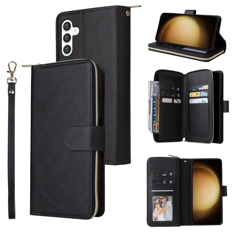 9-Card Slots Zipper Wallet Bag Leather Phone Case, For Samsung Galaxy S25 FE 5G, For Samsung Galaxy S25 Edge 5G, For Samsung Galaxy S25 5G, For Samsung Galaxy S25+ 5G
