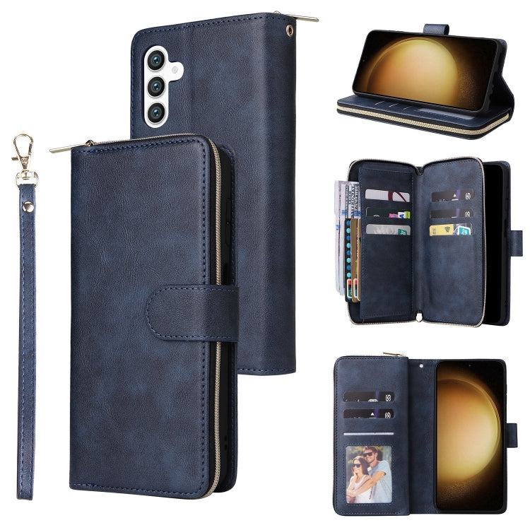 9-Card Slots Zipper Wallet Bag Leather Phone Case, For Samsung Galaxy S25 FE 5G, For Samsung Galaxy S25 Edge 5G, For Samsung Galaxy S25 5G, For Samsung Galaxy S25+ 5G