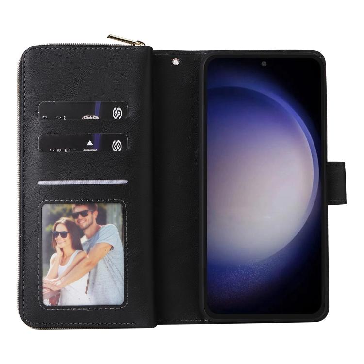 9-Card Slots Zipper Wallet Bag Leather Phone Case, For Samsung Galaxy S25 FE 5G, For Samsung Galaxy S25 Edge 5G, For Samsung Galaxy S25 5G, For Samsung Galaxy S25+ 5G