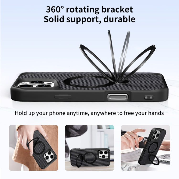 Carbon Fiber Texture 360 MagSafe Holder Phone Case
