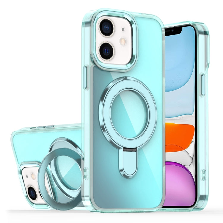 Plating Gradient Discolor MagSafe Holder Phone Case, For iPhone 11