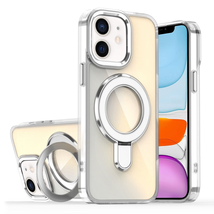 Plating Gradient Discolor MagSafe Holder Phone Case, For iPhone 11