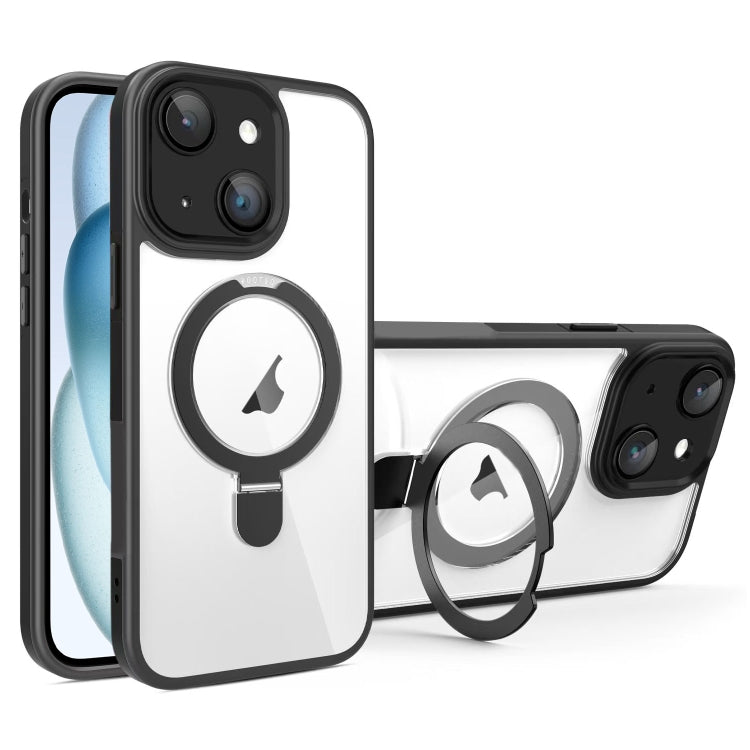 Full Coverage Lens Film MagSafe Holder Transparent Phone Case, For iPhone 15 Pro Max, For iPhone 15 Pro, For iPhone 15, For iPhone 14