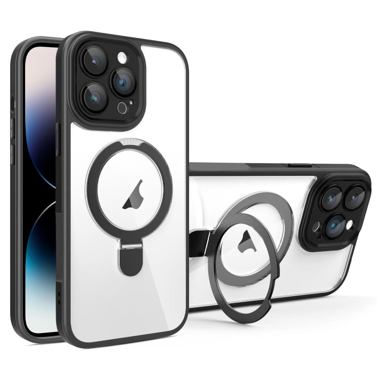 Full Coverage Lens Film MagSafe Holder Transparent Phone Case, For iPhone 14 Pro, For iPhone 14 Pro Max, For iPhone 13 Pro Max, For iPhone 13 Pro
