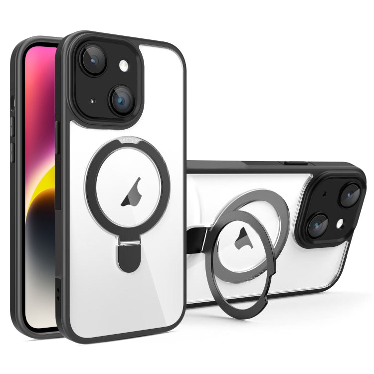 Full Coverage Lens Film MagSafe Holder Transparent Phone Case, For iPhone 15 Pro Max, For iPhone 15 Pro, For iPhone 15, For iPhone 14
