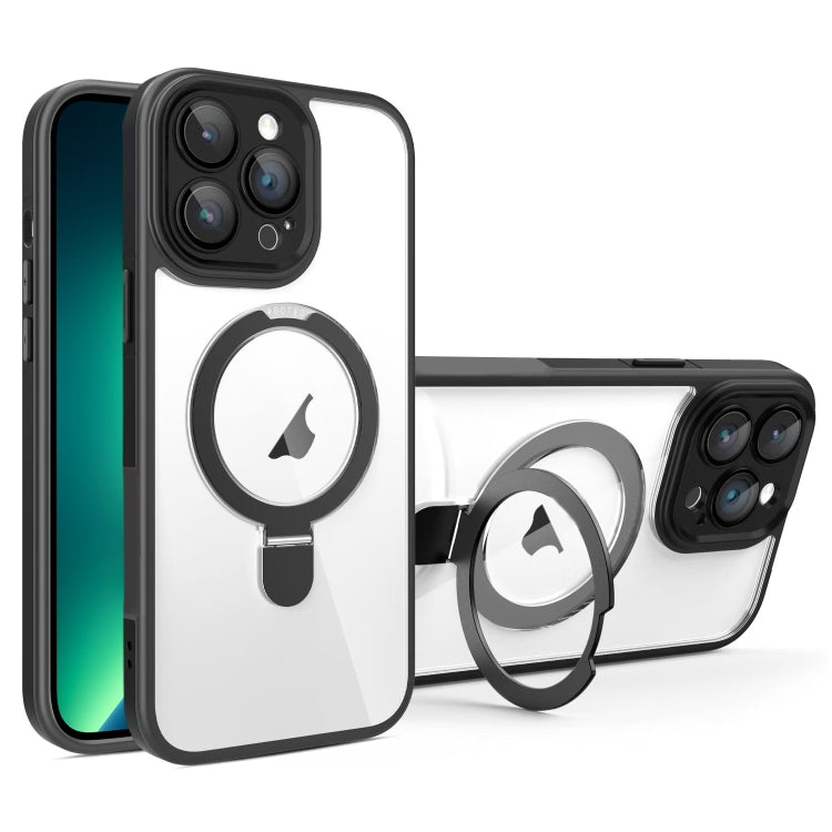 Full Coverage Lens Film MagSafe Holder Transparent Phone Case, For iPhone 14 Pro, For iPhone 14 Pro Max, For iPhone 13 Pro Max, For iPhone 13 Pro