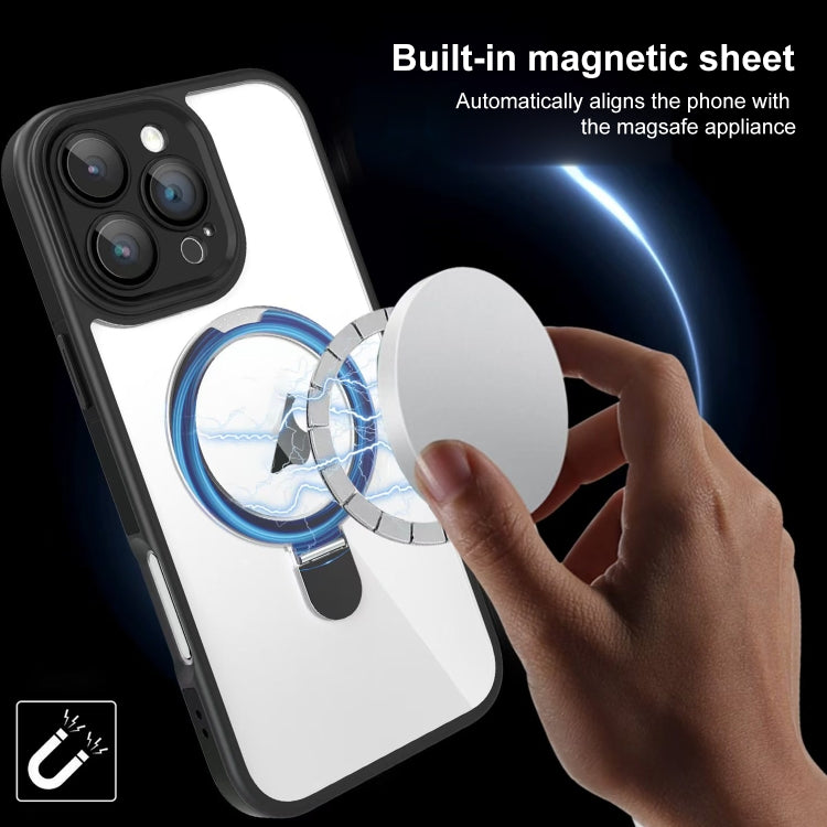 Full Coverage Lens Film MagSafe Holder Transparent Phone Case, For iPhone 15 Pro Max, For iPhone 15 Pro, For iPhone 15, For iPhone 14