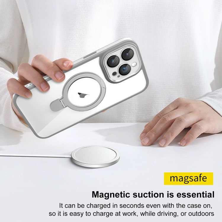 Full Coverage Lens Film MagSafe Holder Transparent Phone Case, For iPhone 15 Pro Max, For iPhone 15 Pro, For iPhone 15, For iPhone 14