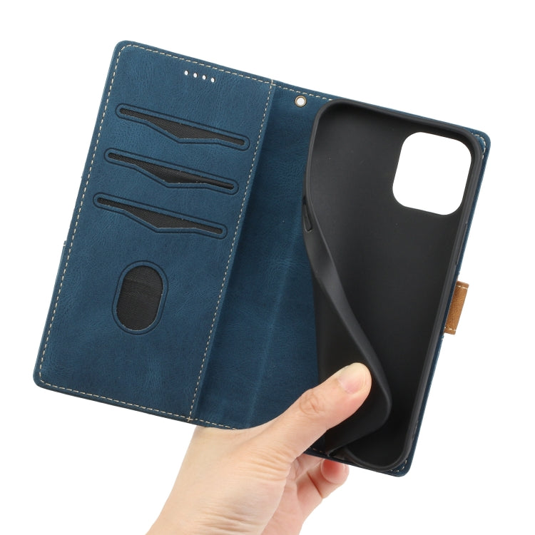 Grid Stitching Leather Phone Case with Lanyard