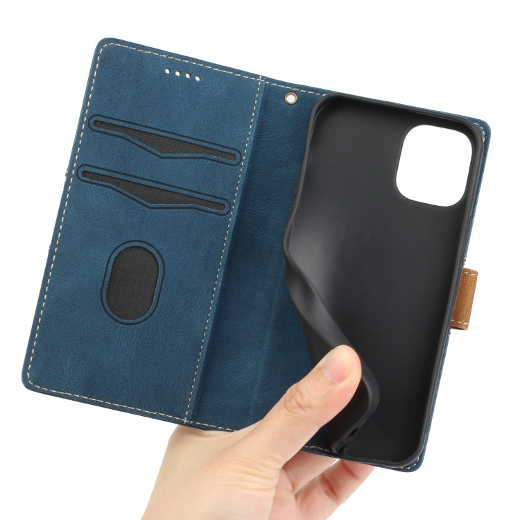 Grid Stitching Leather Phone Case with Lanyard