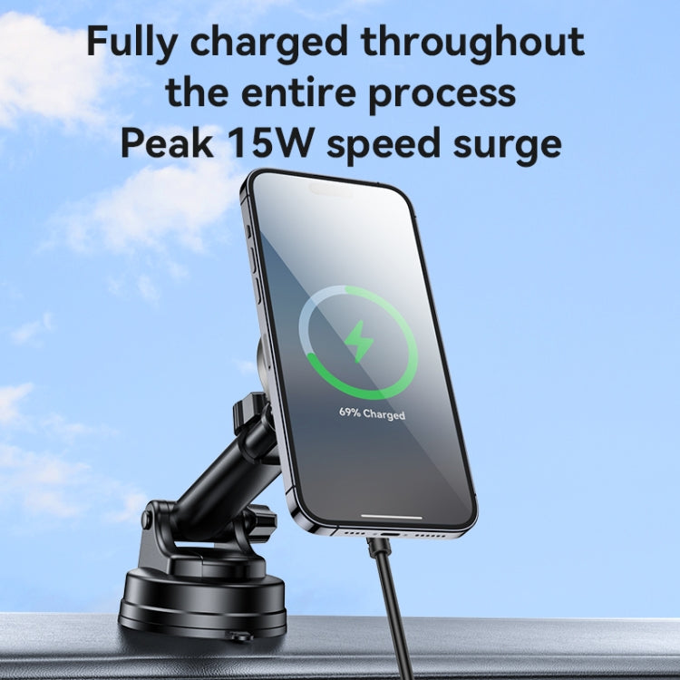 Yesido C315 15W Suction Cup Air Vent Car Wireless Charging Holder with RGB Lighting