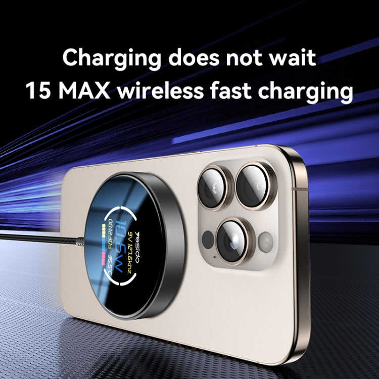 Yesido DS28 15W Smart Digital Display Magnetic Wireless Charger
