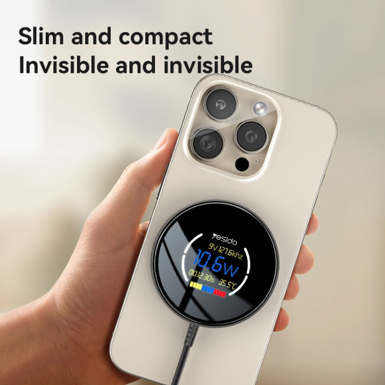 Yesido DS28 15W Smart Digital Display Magnetic Wireless Charger