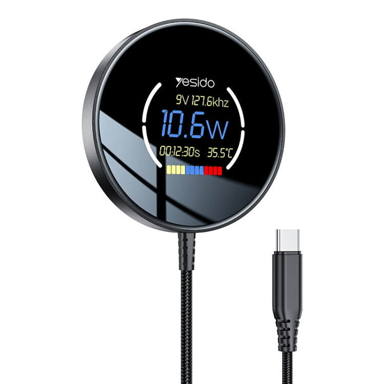 Yesido DS28 15W Smart Digital Display Magnetic Wireless Charger