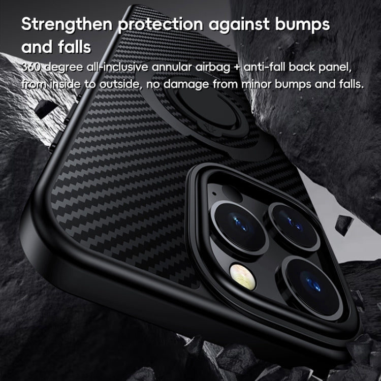 Carbon Fiber MagSafe Phone Case with 360 Degree Rotating Holder, For iPhone 16 Pro Max, For iPhone 16 Pro, For iPhone 16 Plus, For iPhone 16