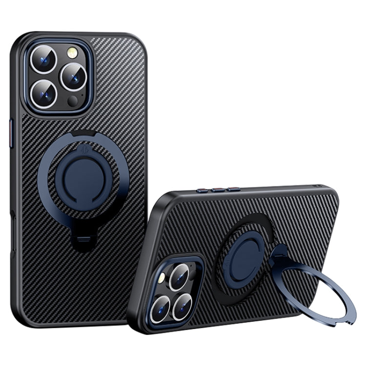 Carbon Fiber MagSafe Phone Case with 360 Degree Rotating Holder, For iPhone 16 Pro Max, For iPhone 16 Pro, For iPhone 16 Plus, For iPhone 16