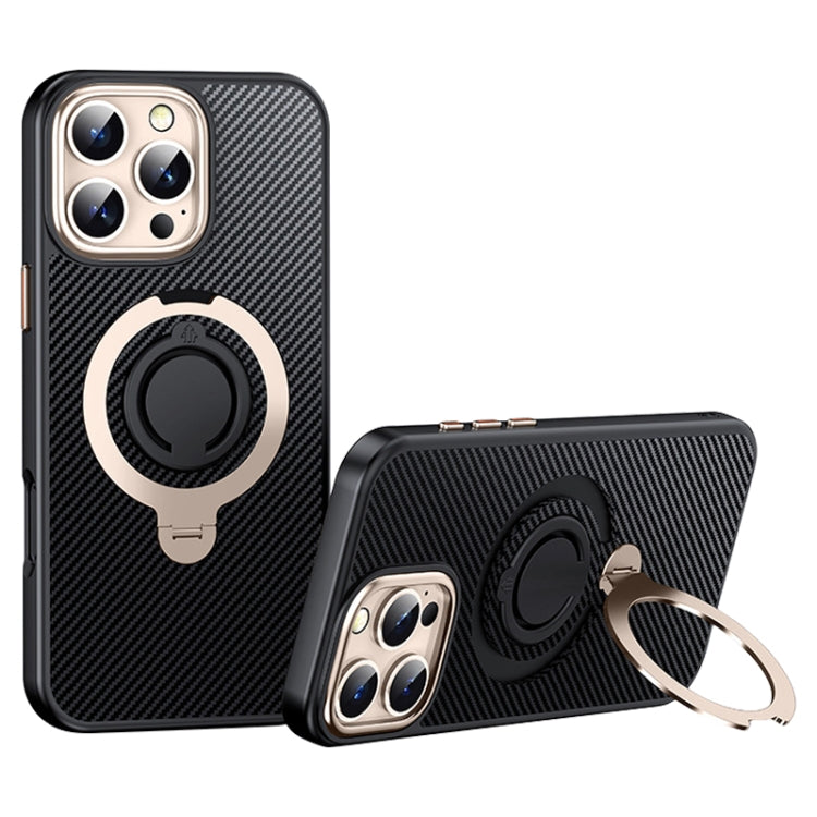 Carbon Fiber MagSafe Phone Case with 360 Degree Rotating Holder, For iPhone 16 Pro Max, For iPhone 16 Pro, For iPhone 16 Plus, For iPhone 16
