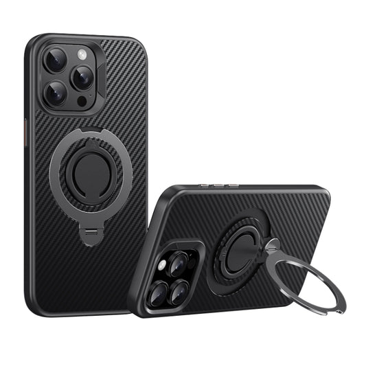 Carbon Fiber MagSafe Phone Case with 360 Degree Rotating Holder, For iPhone 15 Pro Max, For iPhone 15 Pro, For iPhone 15 Plus / 14 Plus, For iPhone 15
