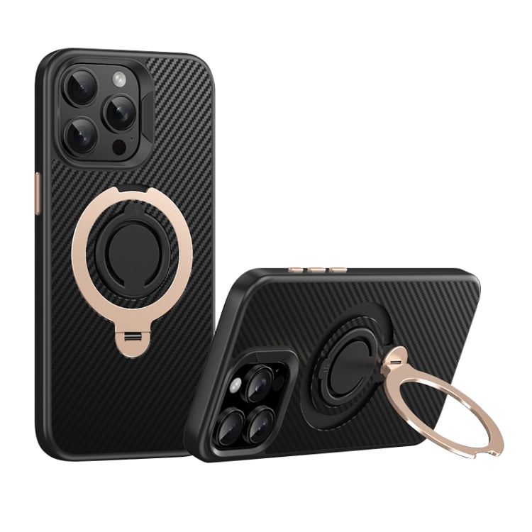 Carbon Fiber MagSafe Phone Case with 360 Degree Rotating Holder, For iPhone 15 Pro Max, For iPhone 15 Pro, For iPhone 15 Plus / 14 Plus, For iPhone 15