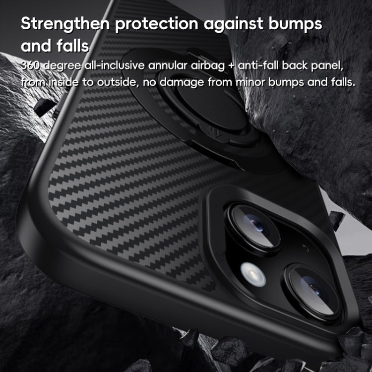Carbon Fiber MagSafe Phone Case with 360 Degree Rotating Holder, For iPhone 14 / 13, For iPhone 14 Pro, For iPhone 14 Pro Max, For iPhone 13 Pro Max
