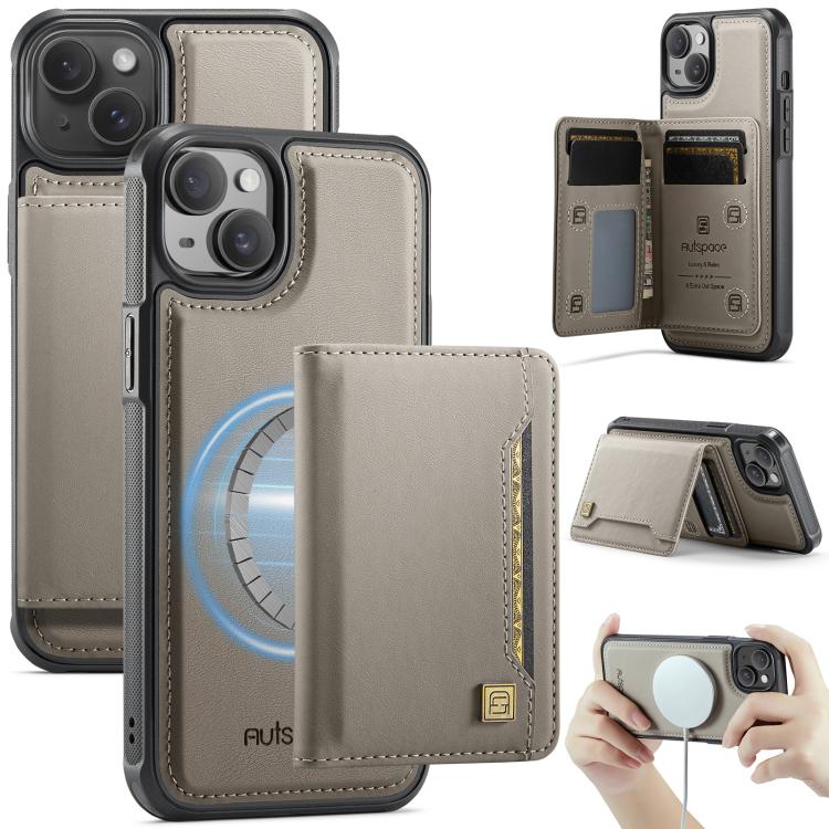 AutSpace A13 MagSafe Magnetic RFID Flip Card Bag Phone Case