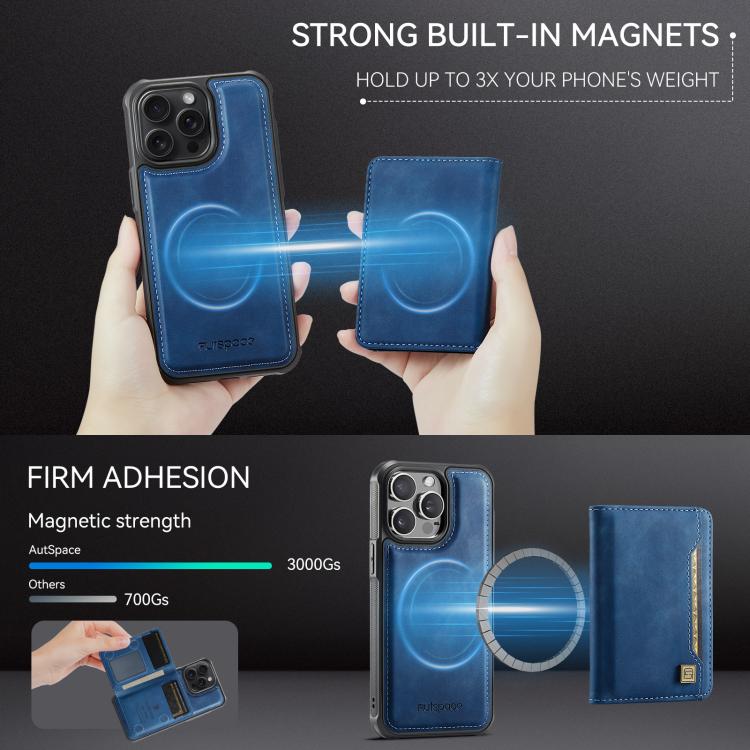 AutSpace A13 MagSafe Magnetic RFID Flip Card Bag Phone Case
