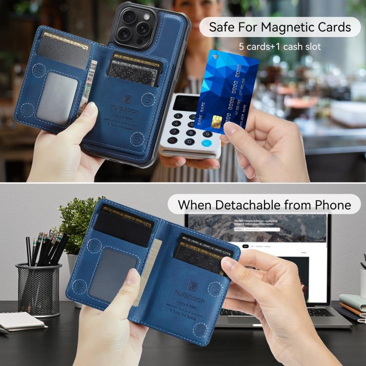 AutSpace A13 MagSafe Magnetic RFID Flip Card Bag Phone Case