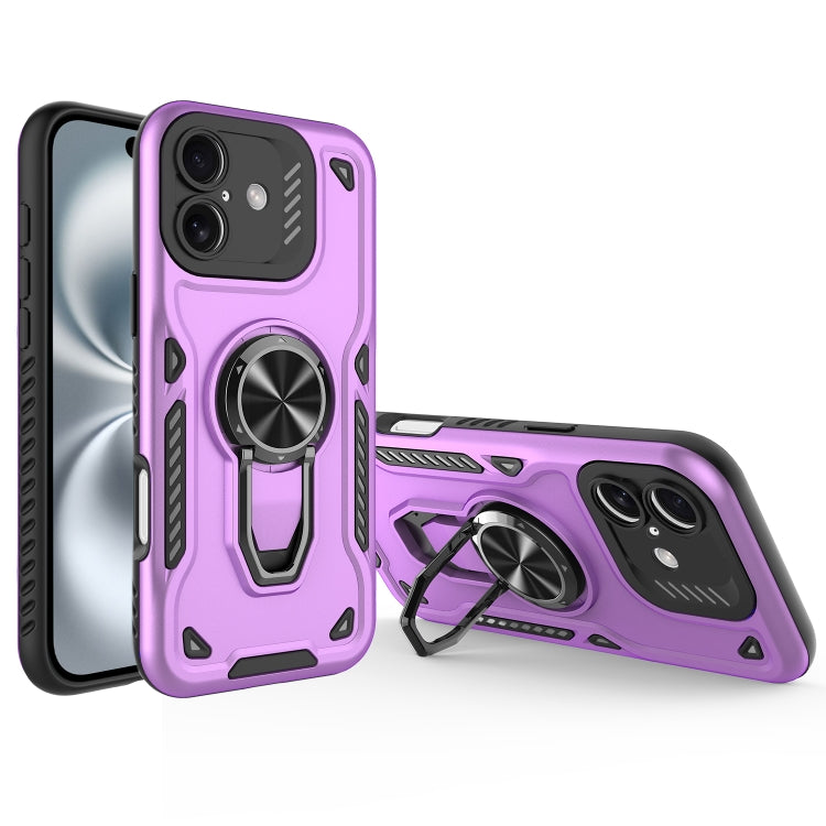 Metal Rotating Bracket TPU + PC Magnetic Phone Case, For iPhone 16