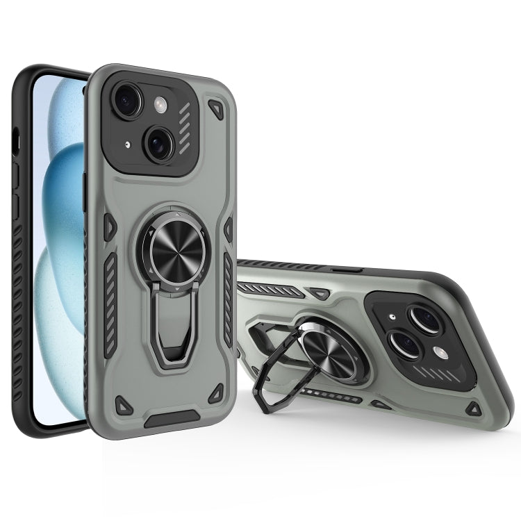 Metal Rotating Bracket TPU + PC Magnetic Phone Case, For iPhone 15 Plus