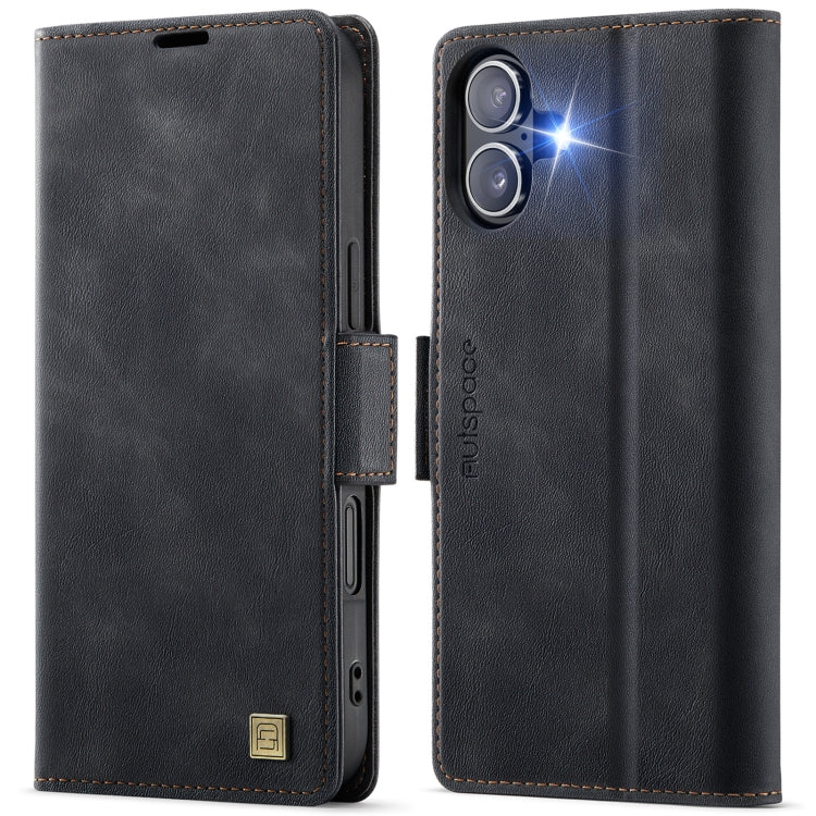 AutSpace A11 Side Buckle MagSafe Magnetic RFID Phone Leather Case, For iPhone 16e, For iPhone 16 Pro Max, For iPhone 16 Pro, For iPhone 16 Plus, For iPhone 16, For iPhone 15 Pro Max