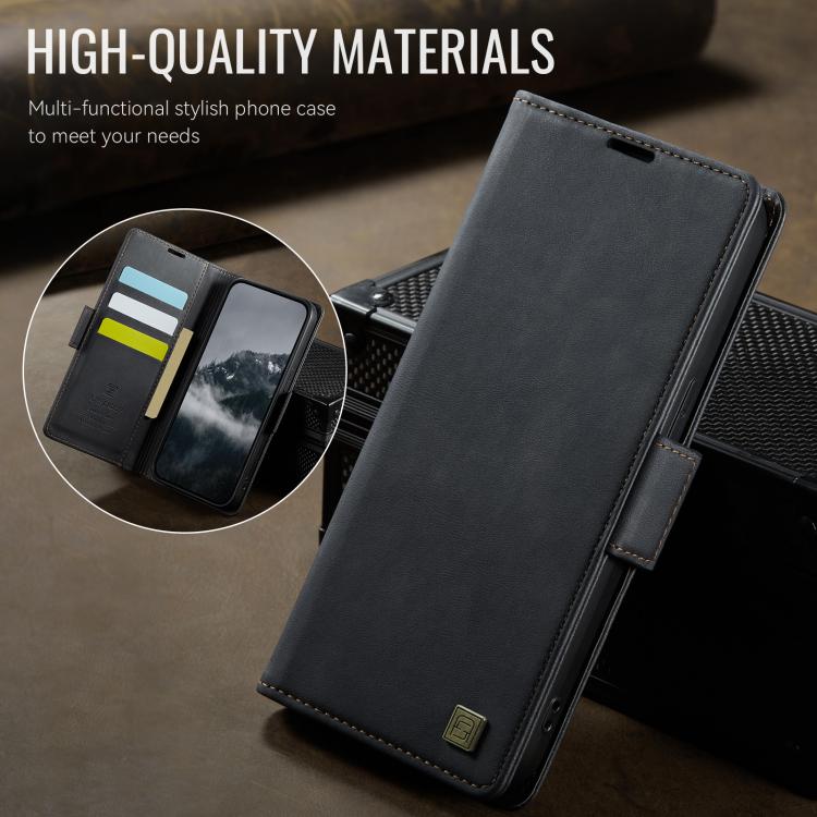 AutSpace A11 Side Buckle MagSafe Magnetic RFID Phone Leather Case, For iPhone 16e, For iPhone 16 Pro Max, For iPhone 16 Pro, For iPhone 16 Plus, For iPhone 16, For iPhone 15 Pro Max