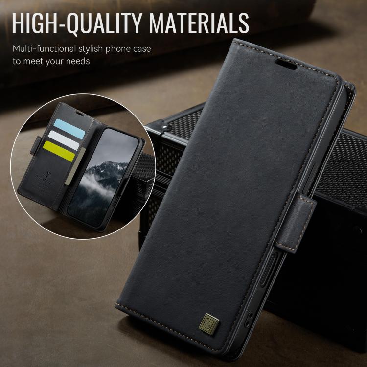 AutSpace A11 Side Buckle MagSafe Magnetic RFID Phone Leather Case
