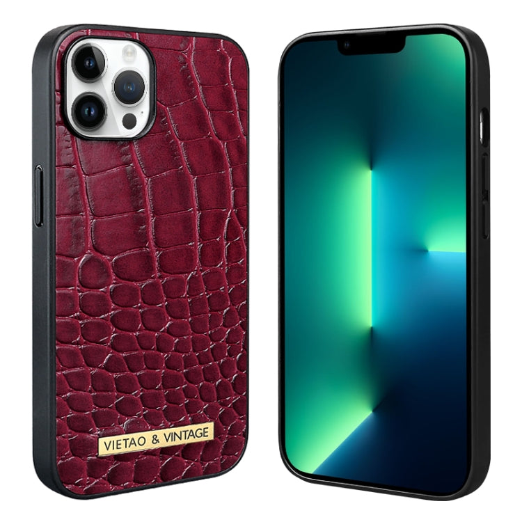 VIETAO Alligator Texture PU Phone Case, For iPhone 14 Pro, For iPhone 14 Pro Max, For iPhone 13 Pro Max, For iPhone 13 Pro, For iPhone 13, For iPhone 12 / 12 Pro, For iPhone 12 Pro Max, For iPhone 11 Pro Max