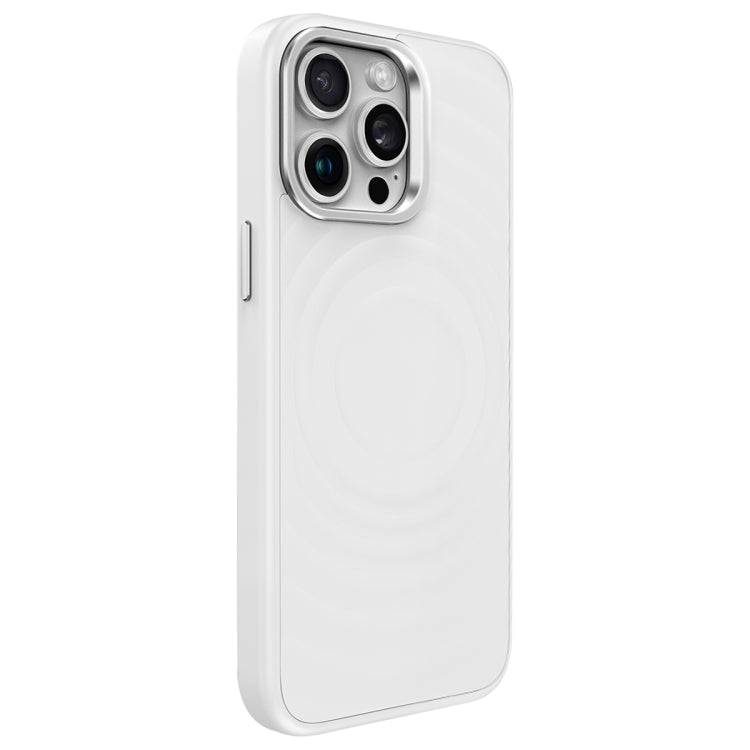 Wave Texture Liquid Silicone Titanium MagSafe Phone Case, For iPhone 16 Pro Max, For iPhone 16 Pro, For iPhone 16 Plus, For iPhone 16, For iPhone 15 Pro Max, For iPhone 15 Pro
