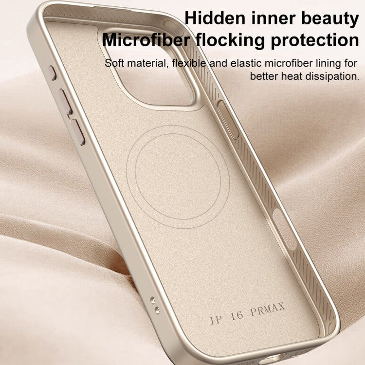 Wave Texture Liquid Silicone Titanium MagSafe Phone Case, For iPhone 16 Pro Max, For iPhone 16 Pro, For iPhone 16 Plus, For iPhone 16, For iPhone 15 Pro Max, For iPhone 15 Pro