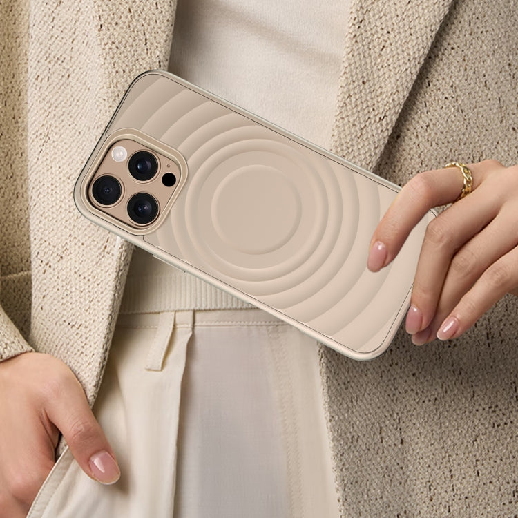 Wave Texture Liquid Silicone Titanium MagSafe Phone Case, For iPhone 16 Pro Max, For iPhone 16 Pro, For iPhone 16 Plus, For iPhone 16, For iPhone 15 Pro Max, For iPhone 15 Pro