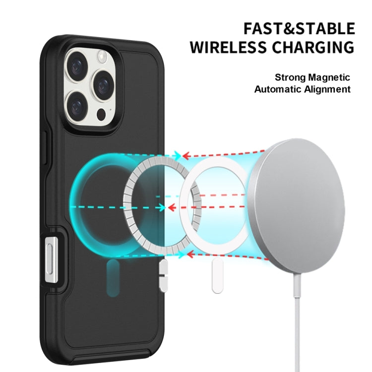 Shockproof MagSafe Armor PC Hybrid TPU Phone Case, For iPhone 16 Plus, For iPhone 16