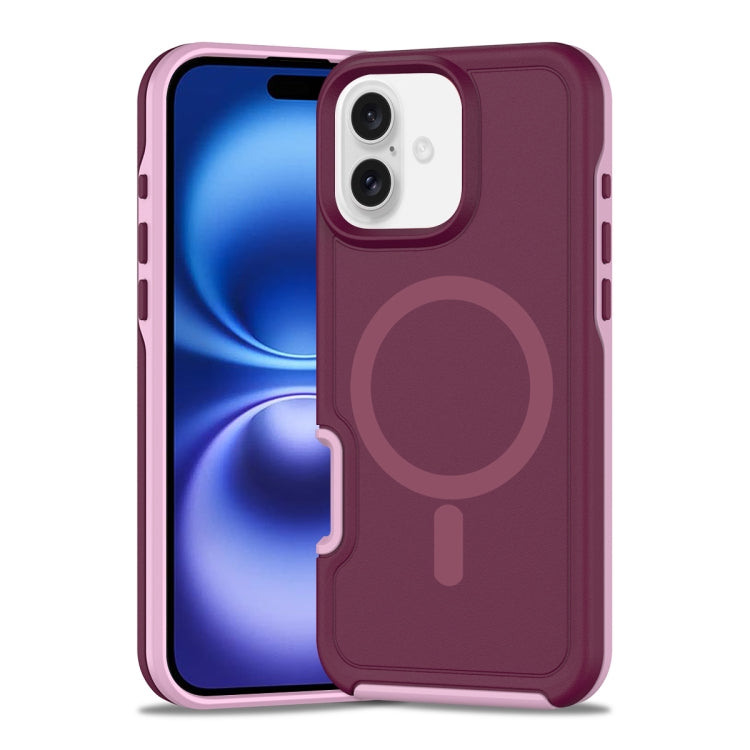 Shockproof MagSafe Armor PC Hybrid TPU Phone Case, For iPhone 16 Plus, For iPhone 16