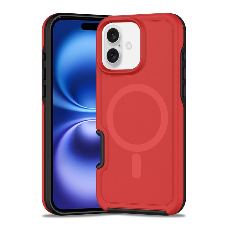 Shockproof MagSafe Armor PC Hybrid TPU Phone Case, For iPhone 16 Plus, For iPhone 16