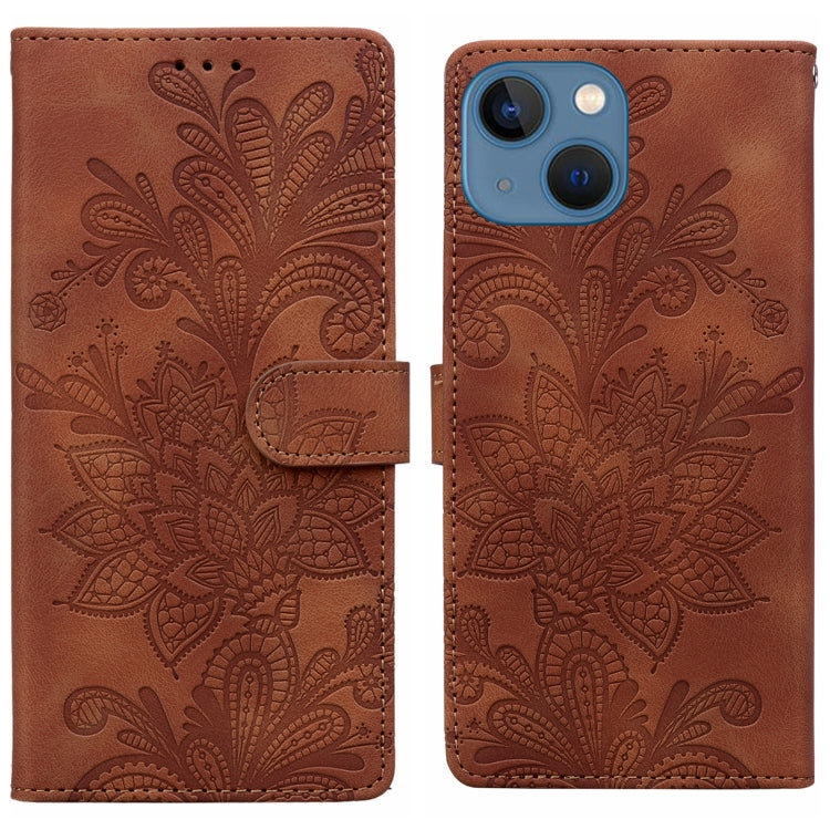 Lace Floral Embossed Magnetic Buckle PU Phone Case With Wrist Strap, For iPhone 15 Pro Max, For iPhone 15 Pro, For iPhone 14 Plus / 15 Plus, For iPhone 15