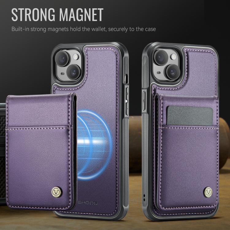 JEEHOOD J06 British Style RFID MagSafe Card Bag PU Phone Case, For iPhone 13, For iPhone 12 / 12 Pro, For iPhone 12 Pro Max, For iPhone 11 Pro Max