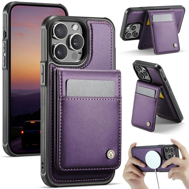 JEEHOOD J06 British Style RFID MagSafe Card Bag PU Phone Case, For iPhone 13, For iPhone 12 / 12 Pro, For iPhone 12 Pro Max, For iPhone 11 Pro Max