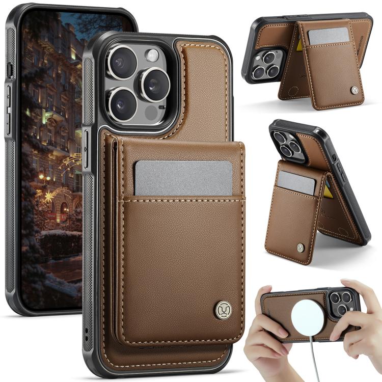 JEEHOOD J06 British Style RFID MagSafe Card Bag PU Phone Case, For iPhone 13, For iPhone 12 / 12 Pro, For iPhone 12 Pro Max, For iPhone 11 Pro Max